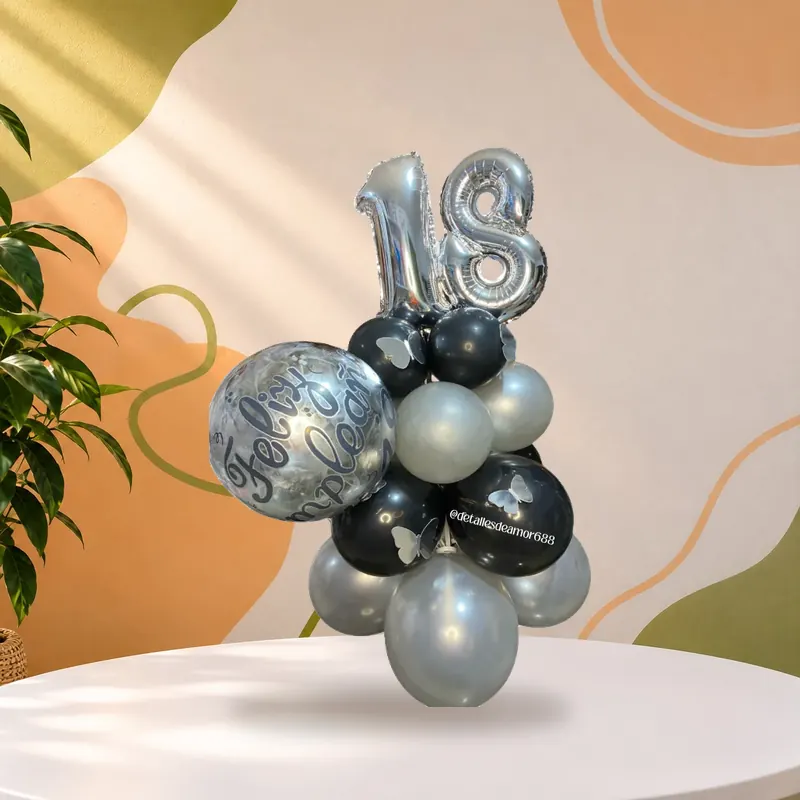 Arreglo de globos número para cumpleaños